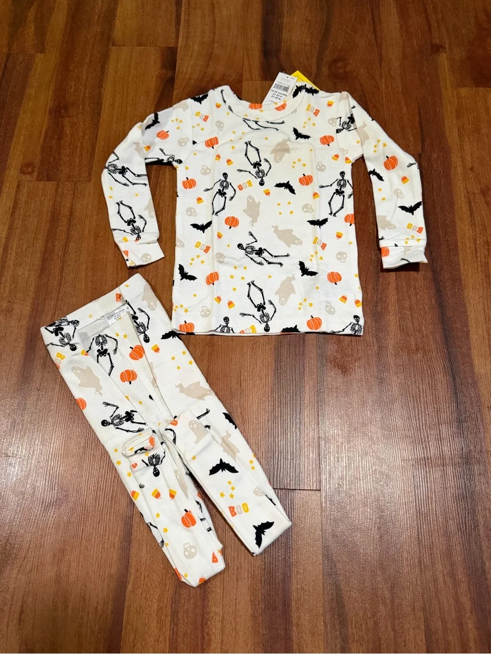 GAP Halloween Skeleton & Pumpkin Pajama Set sz 18-24m NWT
